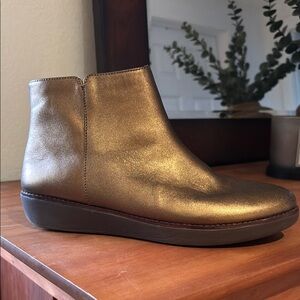 Fitflop Shiny Gold Ankle Booties